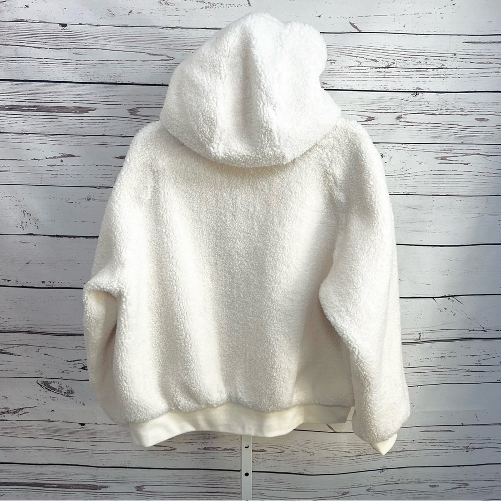 Orolay Full-Zip Oversized Sherpa Fleece Jacket Off White Cream Medium Nwt — image 4 of 8